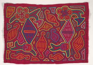 Painel de Camisa (mola), c.1950 (algodão aplicado) de Kuna Indian Culture