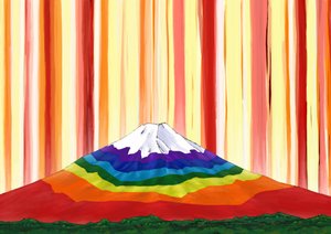 O Monte Fuji com as cores do arco-íris à luz #1 , 2023 (pintura digital)