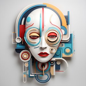 Uma escultura 3D de um belo rosto humano 1
