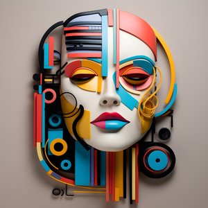 Uma escultura 3D de um belo rosto humano 4