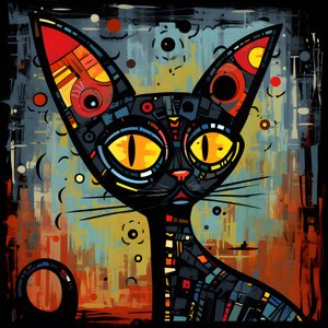 Desenho animado Esfinge caprichosa Gato 1