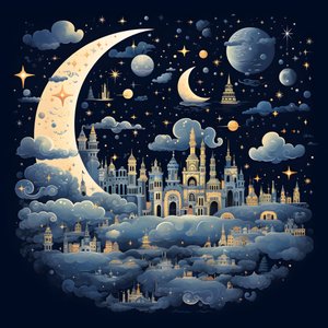 Esta é uma coleção de ilustrações de fantasia isoladas dos elementos do céu 3