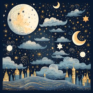 Esta é uma coleção de ilustrações de fantasia isoladas dos elementos do céu 4