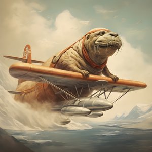 Uma morsa pilota um avião 3