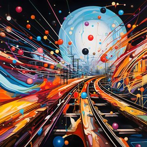 Uma pintura abstrata cheia de fantasia, fotografia de carris 4
