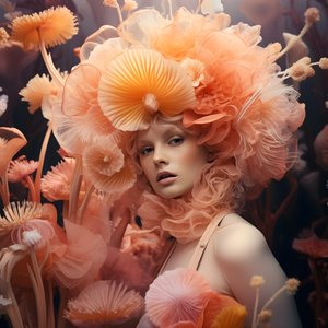 Um retrato de perto das belas flores subaquáticas das anémonas-do-mar Actinia Goettin 4