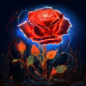 Esboço de uma rosa vermelha a desabrochar, com apenas uma pétala e algumas linhas de pormenor 2