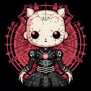 Camisola Hello Kitty als Pinhead Desenho 3