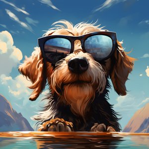 Hund, Cartoon, Sonnenbrille 1