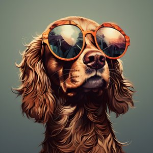 Cão, desenho animado, óculos de sol 4