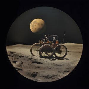 Besouro da lua, paisagem lunar com crateras 1