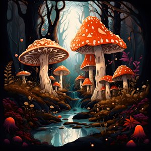 Cogumelos e floresta 1