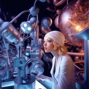 Super-Resolução Microscópio Eletrónico Fotografia de Mulher no estilo artístico de David LaChapelle 3