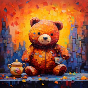 Urso de peluche e pote de mel 3