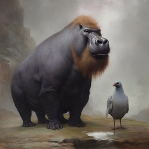 Capivara misturada com um gorila de dorso prateado 4