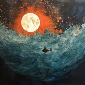Dois barcos deslizavam silenciosamente através da água negra e escura em direção ao turbilhão de Caribdis, a lua cheia era a única luz no mundo vazio do Mar do Norte. 1