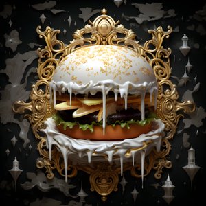 um hambúrguer de marmorão branco 4
