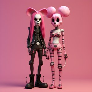 pesadelo antes do natal punk rosa minnie e mickey mouse 2