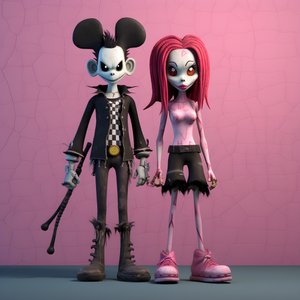 pesadelo antes do natal punk rosa minnie e mickey mouse 4