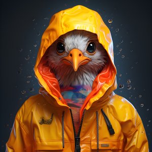 um animal num impermeável 1