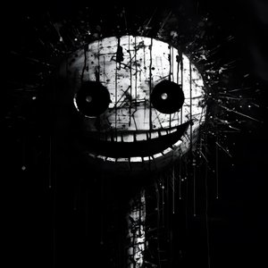 o rosto sorridente é desenhado em papel preto 3 de Kurt Heppke