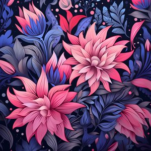 um ramo de flores cor-de-rosa e azul 1