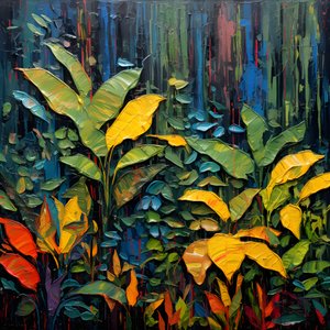 uma selva colorida e chuvosa 1