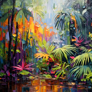 uma selva colorida e chuvosa 3