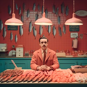 uma imagem surrealista de um peixeiro polaco da década de 1950 2