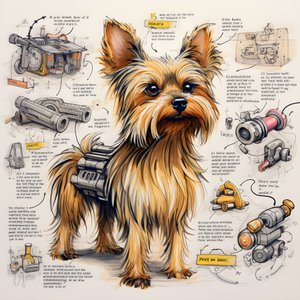 uma explicação para um cão Yorkie mecânico 3