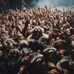 uma horda cheia de guaxinins num espetáculo de rock 1