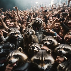 uma horda cheia de guaxinins num espetáculo de rock 3