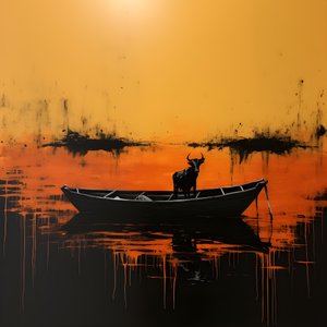 uma vaca num barco num lago 4
