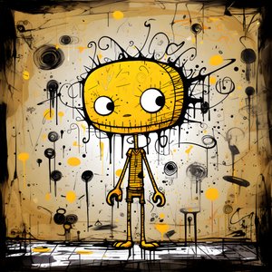 personagem de banda desenhada amarela 1
