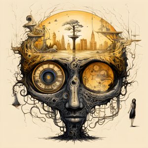 leonardo davinci concept sketch album artwork raiz de uma árvore a crescer da terra e a alcançar o céu como jack and the beanstalk 1