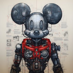 Desenhos técnicos de Cyberpunk Mickey Mouse 1