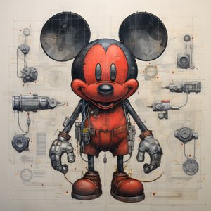 desenhos técnicos de Cyberpunk Mickey Mouse 2