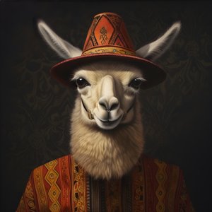 o lama dalail com um chapéu de cowboy 1