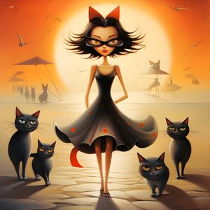 mulher gato louca de vestido 3