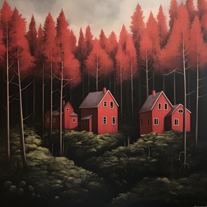 quatro casas vermelhas na floresta 2