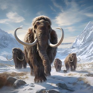 manada de mamutes lanosos na tundra 2
