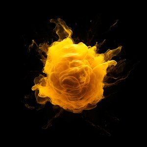 bolha de energia amarela com fundo preto 2