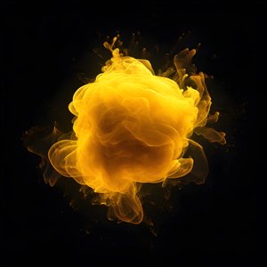 bolha de energia amarela com fundo preto 3
