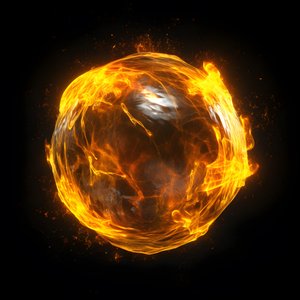 bolha de energia amarela com fundo preto 4