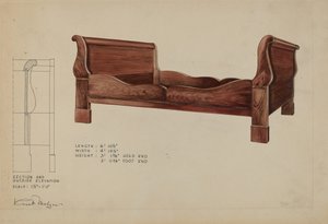 Sleigh Bed, c. 1936.