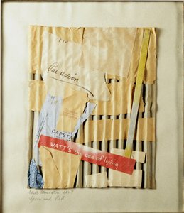 Colagem Verde e Vermelho (Verde e Vermelho) de Kurt Schwitters (1887-1948) 1947 Colecção Privada de Kurt Schwitters