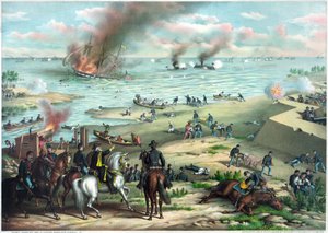 Guerra Civil Americana (1861-1865): Batalha de Hampton Roads 8-9 de março de Kurz and Allison