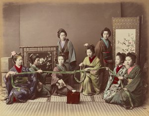 (Konkonchiki) Jogo de meninas japonês de Kusakabe Kimbei