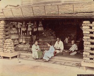 Uma sapataria de Kusakabe Kimbei