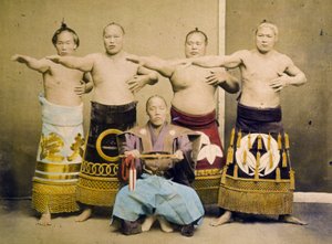 Lutadores de sumô, c.1877